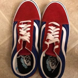 VANS Old Skool Red, Blue and White